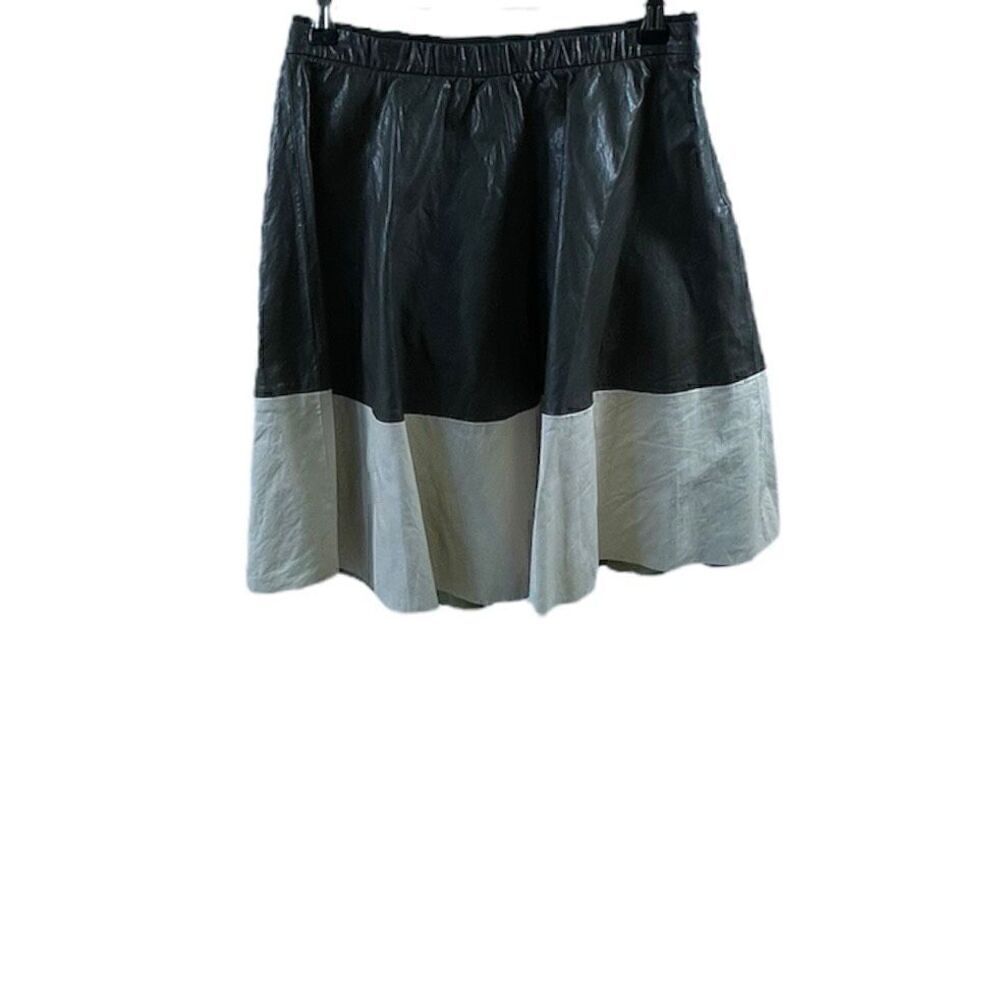 Zara Faux Leather Color Block Skirt Size S